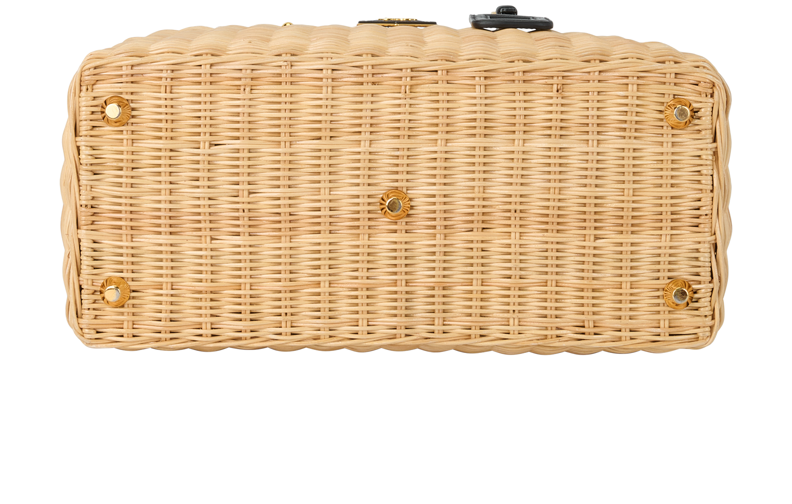 Capri 2015 Basket Tote, &pound;790, Handbags, Beige/Navy, Canvas/Wicker, Top view